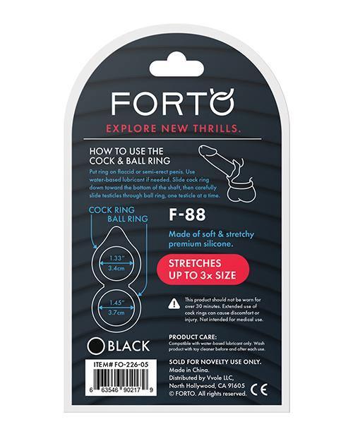 image of product,Forto F-88 Double Ring Liquid Silicone Cock Ring - SEXYEONE 