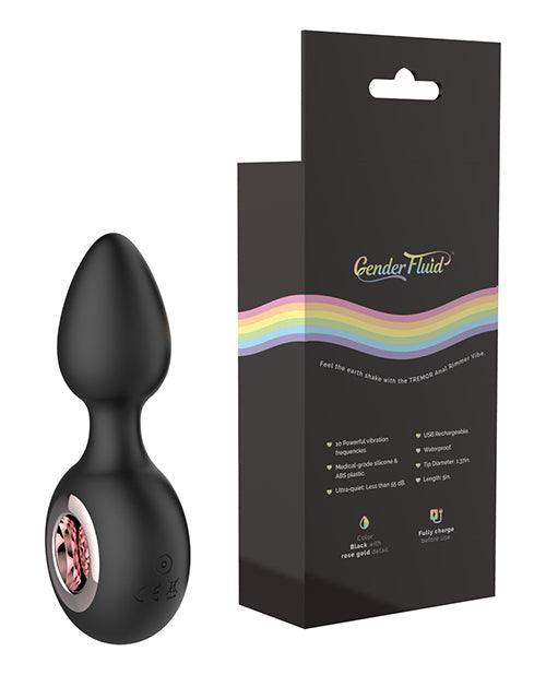 image of product,Gender Fluid Tremor Ring Plug Anal Vibe - Black - {{ SEXYEONE }}