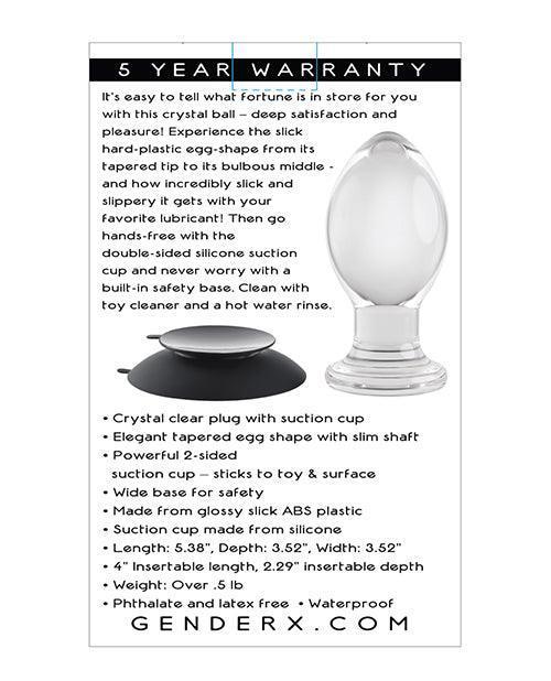 image of product,Gender X Crystal Ball Plug W-suction Cup - Clear - SEXYEONE