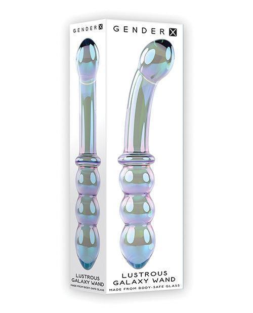 product image, Gender X Lustrous Galaxy Wand Dual Ended Glass Massager - Green - SEXYEONE