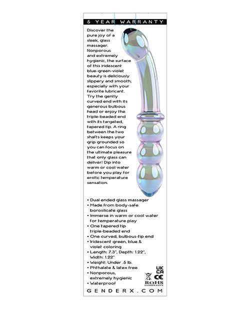 product image,Gender X Lustrous Galaxy Wand Dual Ended Glass Massager - Green - {{ SEXYEONE }}