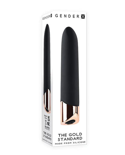 Gender X The Gold Standard Rechargeable Silicone Bullet - Black-rose Gold - {{ SEXYEONE }}