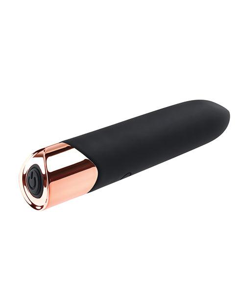 image of product,Gender X The Gold Standard Rechargeable Silicone Bullet - Black-rose Gold - {{ SEXYEONE }}