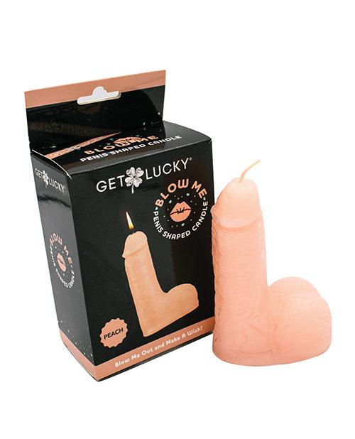 product image, Get Lucky 5" Blow Me Penis Candle - Peach - {{ SEXYEONE }}