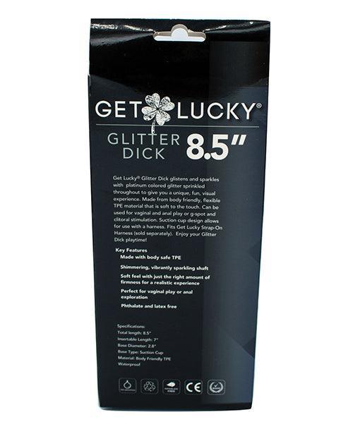 image of product,Get Lucky 8.5" Real Skin Glitter Dick - Clear - {{ SEXYEONE }}