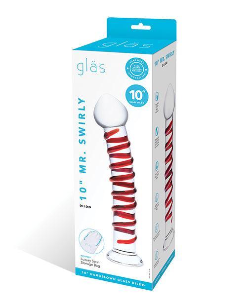 product image, Glas 10" Mr. Swirly Dildo - Red - SEXYEONE