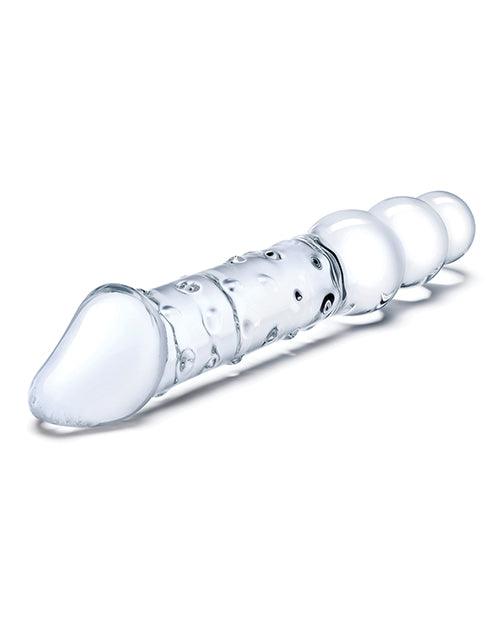 Glas 12" Double Ended Glass Dildo W-anal Beads - Clear - SEXYEONE