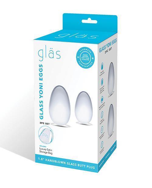 product image, Glas 2 Pc Glass Yoni Eggs Set - Clear - SEXYEONE 