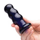 Glas 3.5" Rechargeable Vibrating Beaded Butt Plug - Blue - SEXYEONE