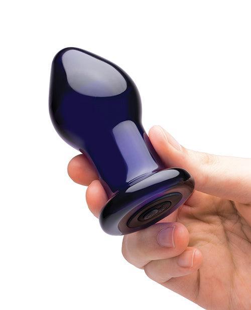 image of product,Glas 3.5" Rechargeable Vibrating Butt Plug - Blue - SEXYEONE