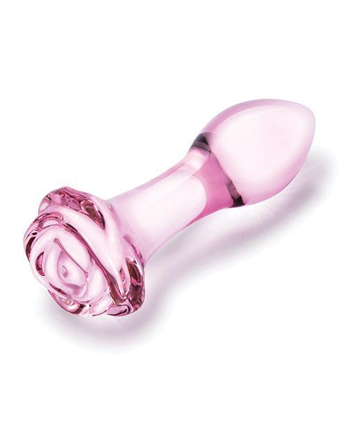 image of product,Glas 3 Pc Rosebud Butt Plug Set - Pink - SEXYEONE