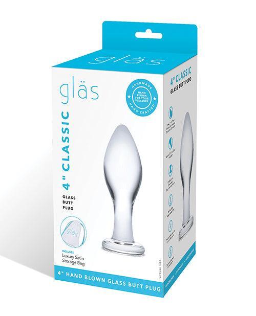 product image, Glas 4" Classic Butt Plug - Clear - SEXYEONE