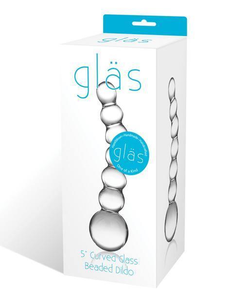 product image, Glas 5" Curved Glass Beaded Dildo - SEXYEONE 