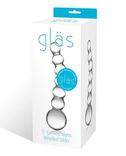 Glas 5" Curved Glass Beaded Dildo - SEXYEONE 