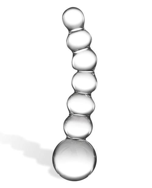 image of product,Glas 5" Curved Glass Beaded Dildo - SEXYEONE 