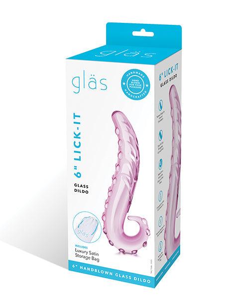 product image, Glas 6" Lick-it Glass Dildo - Pink - SEXYEONE