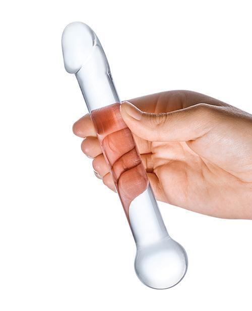 image of product,Glas 7" Realistic Head Glass Dildo - Clear - SEXYEONE 