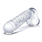Glas 8" Realistic Ribbed Glass G-spot Dildo W-balls - Clear - SEXYEONE