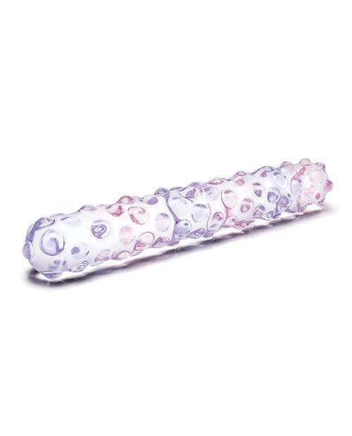 image of product,Glas 9" Purple Rose Nubby Glass Dildo - Purple-pink - SEXYEONE