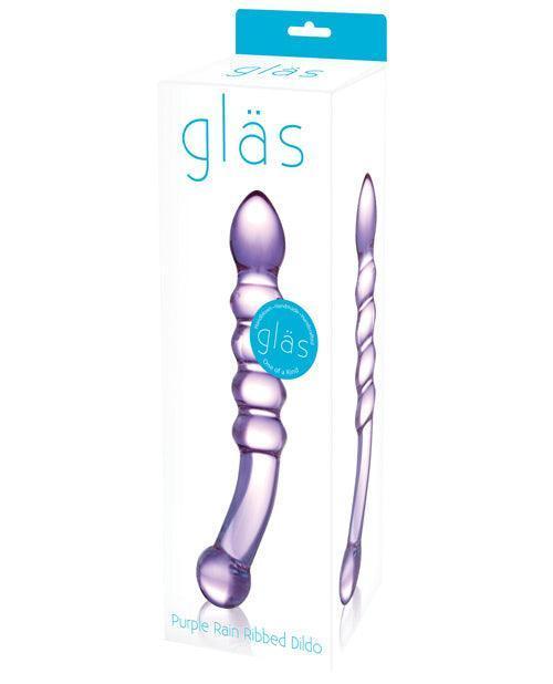 product image, Glas Purple Rain Ribbed Glass Dildo - SEXYEONE