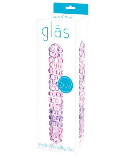 Glas Purple Rose Nubby Glass Dildo - SEXYEONE