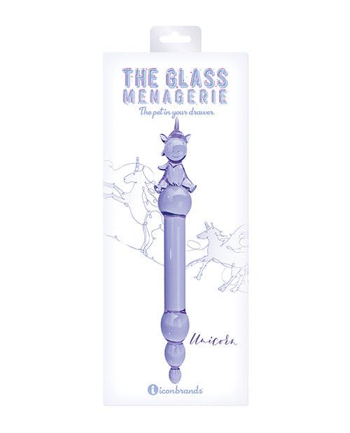 product image, Glass Menagerie Unicorn Glass Dildo - Purple - SEXYEONE