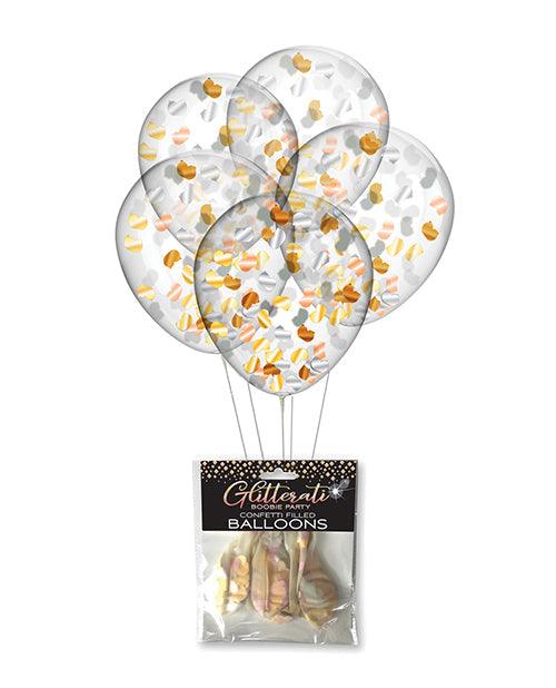 product image, Glitterati Boobie Party Confetti Balloons - Pack Of 5 - SEXYEONE