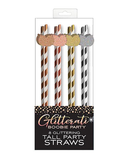 product image, Glitterati Boobie Party Tall Straws - Pack Of 8 - SEXYEONE