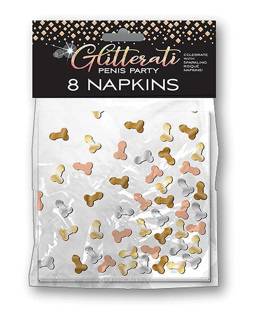 product image, Glitterati Penis Party Napkins - Pack of 8 - SEXYEONE