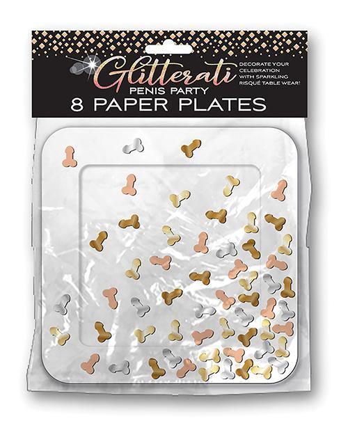Glitterati Penis Party Plates - Pack Of 8 - SEXYEONE 