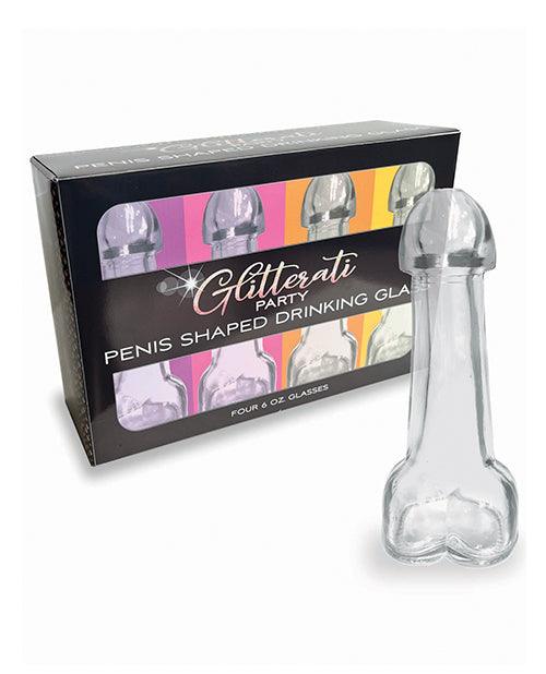 product image, Glitterati Penis Shaped Drinking Glasses - Set Of 4 - SEXYEONE