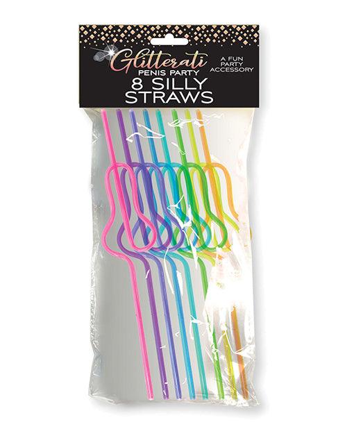 product image, Glitterati Silly Penis Straws - Set Of 8 - SEXYEONE