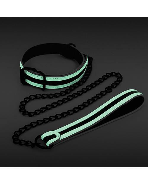 image of product,Glo Bondage Collar & Leash - Glow In The Dark - SEXYEONE 