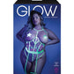 Glow Black Light Embroidered Cupless Garter Teddy (pasties Not Included) Neon Chartreuse Qn - SEXYEONE