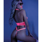 Glow Black Light Harness Mesh Body Suit Neon Pink L-xl - SEXYEONE