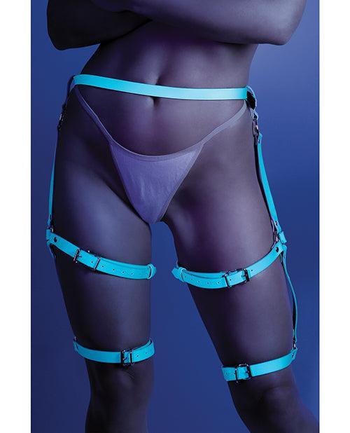 product image, Glow Buckle Up Glow In The Dark Leg Harness Light Blue O-s - SEXYEONE