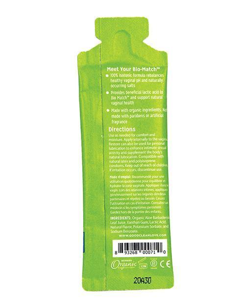 product image,Good Clean Love Bio Match Restore Moisturizing Personal Lubricant - 5 Ml Foil - SEXYEONE 