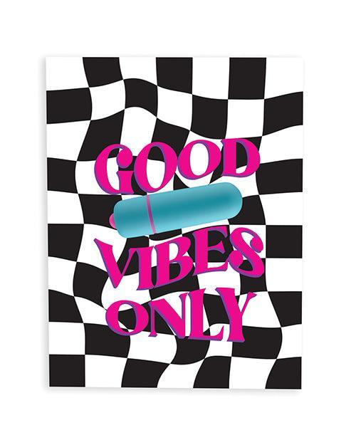 product image, Good Vibes Only Naughty Greeting Card W/rock Candy Vibrator & Fresh Vibes Towelettes - SEXYEONE