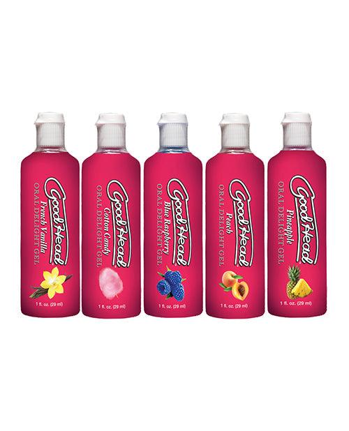 image of product,Goodhead Oral Delight Gel - 1 Oz Asst. Flavors Pack Of 5 - SEXYEONE