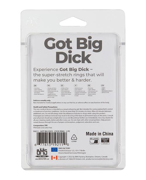 Got Big Dick 2 Pack Cock Rings - Black - SEXYEONE
