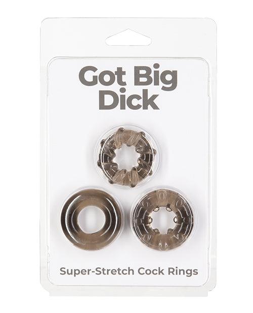 Got Big Dick 3 Pack Cock Rings - Black - SEXYEONE