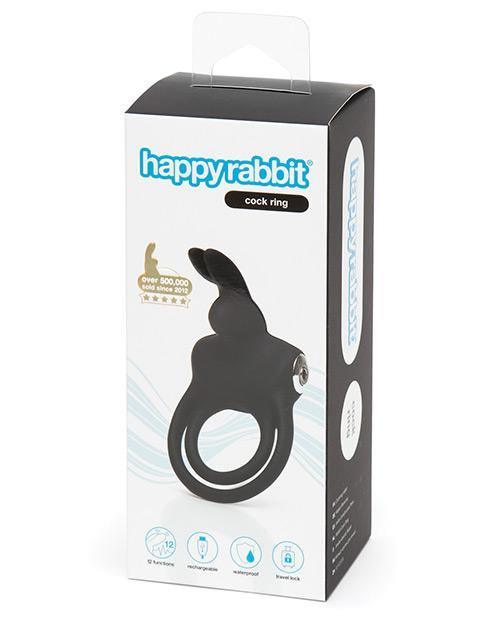 product image, Happy Rabbit Love Ring Rechargeable - Black - SEXYEONE 