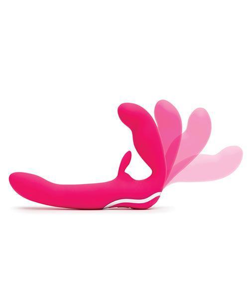 image of product,Happy Rabbit Strapless Strap On Rabbit Vibe - Pink - SEXYEONE 