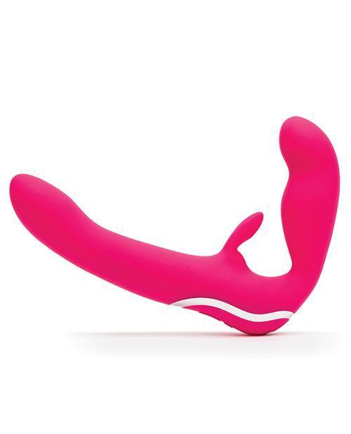 image of product,Happy Rabbit Strapless Strap On Rabbit Vibe - Pink - SEXYEONE 