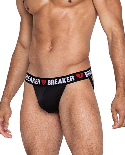product image, Heartbreaker Jockstrap W/contoured Pouch & Elastic Rear Straps Black/red - SEXYEONE