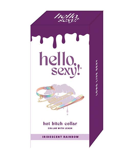 product image, Hello Sexy! Hot Bitch Collar & Leash - Iridescent Rainbow - SEXYEONE