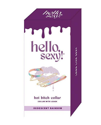 Hello Sexy! Hot Bitch Collar & Leash - Iridescent Rainbow - SEXYEONE