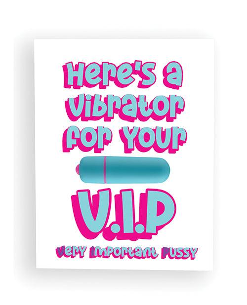 Here's A Vibrator for Your V.I.P Naughty Greeting Card w/Rock Candy Vibrator & Towelettes - SEXYEONE