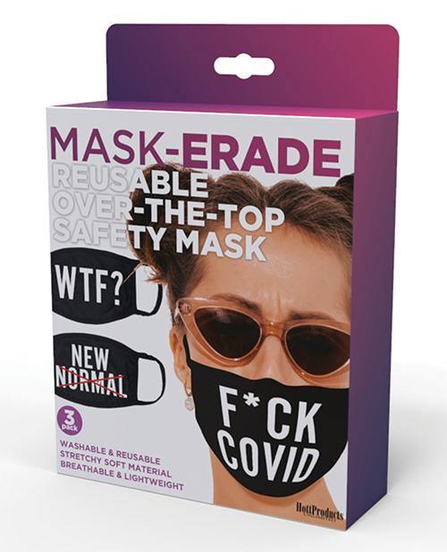 product image, Hott Products Mask-erade Masks - F Covid-wtf?-new Normal X Pack Of 3 - SEXYEONE 