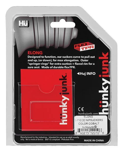 image of product,Hunky Junk Elong Nipsuckers - Cobalt - SEXYEONE 